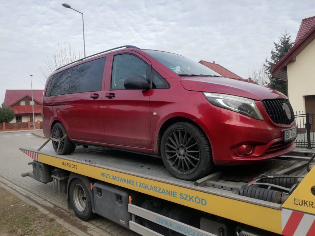 czerwony van na lawecie